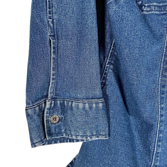 Eddie Bauer Women’s Denim Jean Shirt Jacket Size Small Button Up Shacket Outdoor - Picture 5 of 8